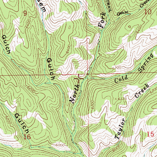 Topographic Map of Cold Spring Creek, ID