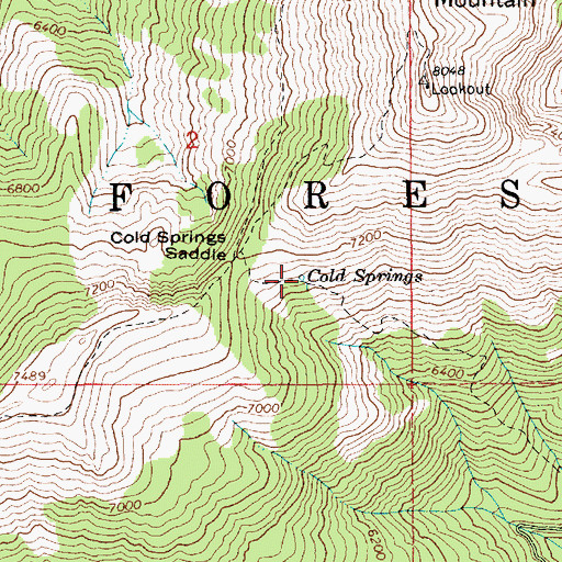 Topographic Map of Cold Springs, ID