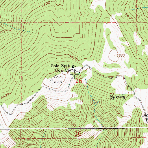 Topographic Map of Cold Springs Cow Camp, ID