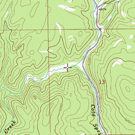 Topographic Map of Cold Springs Creek, ID