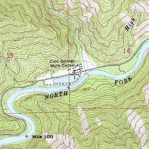 Topographic Map of Cold Springs Creek, ID