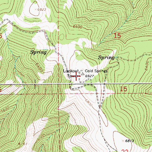 Topographic Map of Cold Springs Mountains, ID