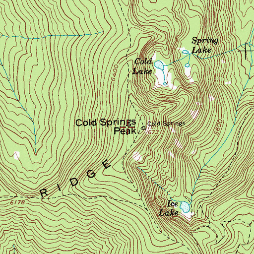 Topographic Map of Cold Springs Peak, ID
