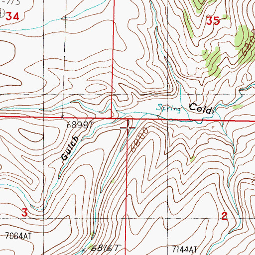 Topographic Map of Cole Canyon, ID