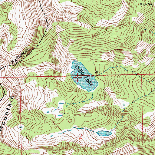 Topographic Map of Collie Lake, ID