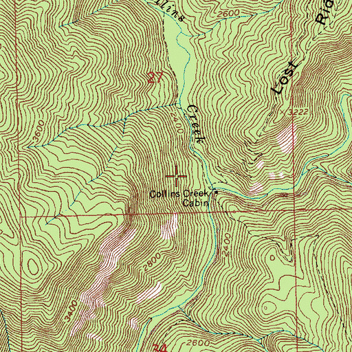 Topographic Map of Collins Creek, ID