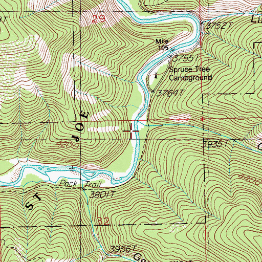Topographic Map of Color Creek, ID