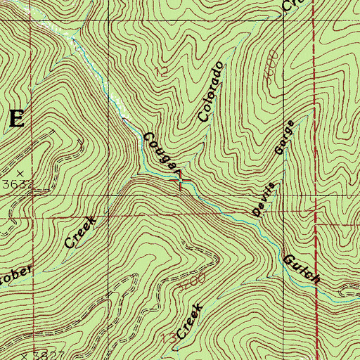 Topographic Map of Colorado Creek, ID