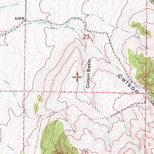 Topographic Map of Colson Basin, ID