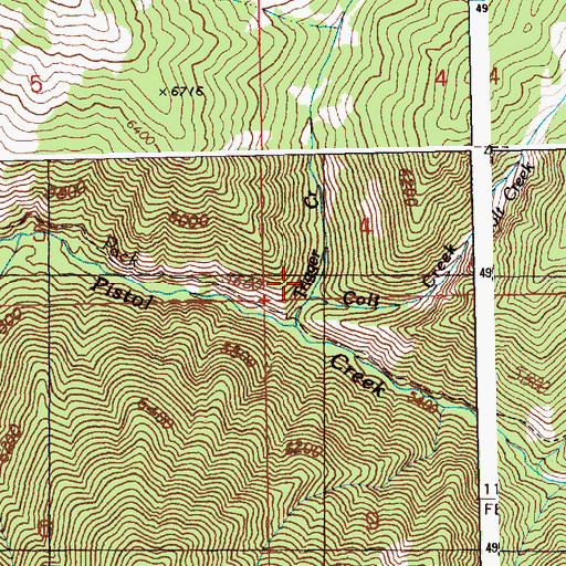 Topographic Map of Colt Creek, ID