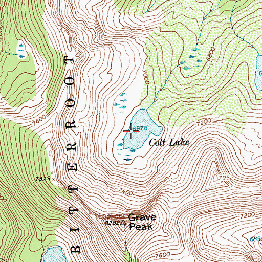 Topographic Map of Colt Lake, ID