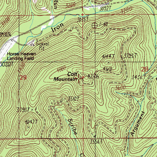 Topographic Map of Colt Mountain, ID