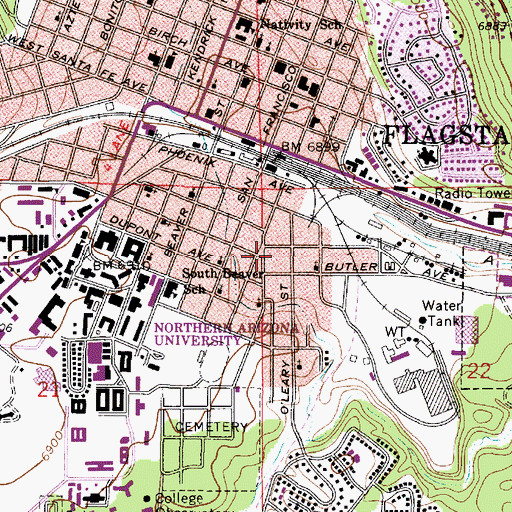 Topographic Map of Murdock Neighborhood Center, AZ