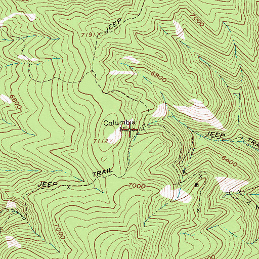 Topographic Map of Columbia Mine, ID