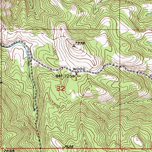 Topographic Map of Columbia River Great Basin Divide, ID