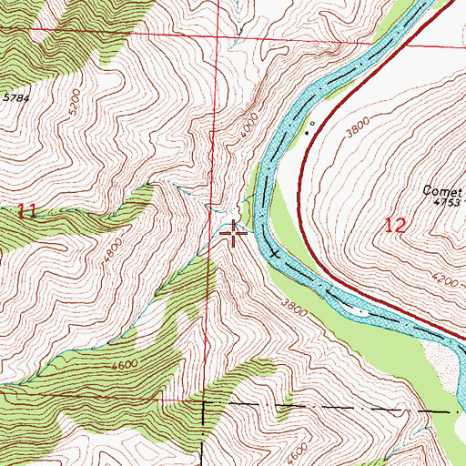 Topographic Map of Comet Creek, ID