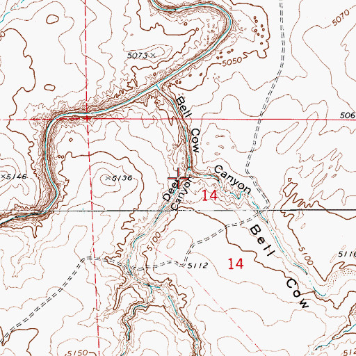 Topographic Map of Deer Canyon, AZ