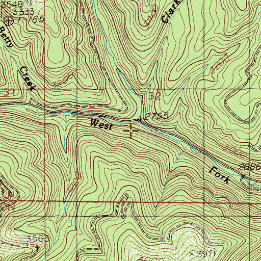 Topographic Map of Comfy Creek, ID