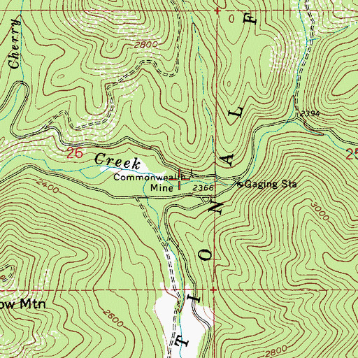 Topographic Map of Commonwealth Mine, ID