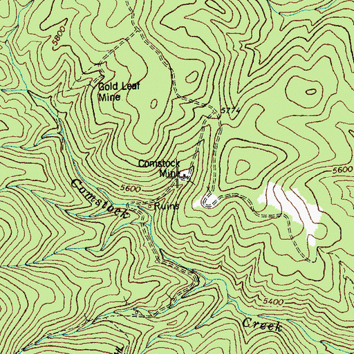 Topographic Map of Comstock Mine, ID