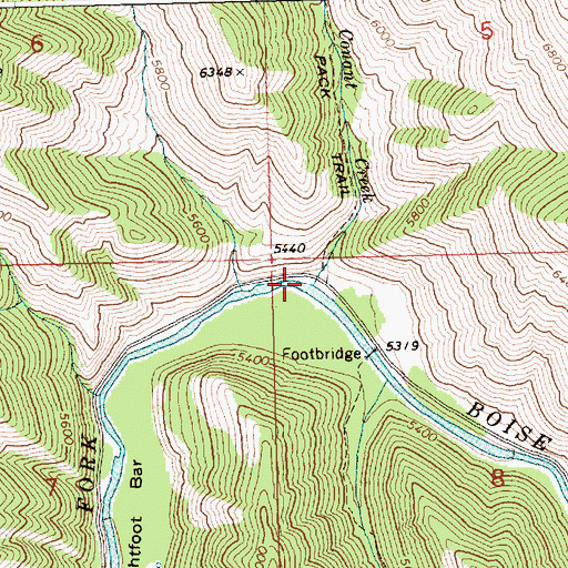 Topographic Map of Conant Creek, ID