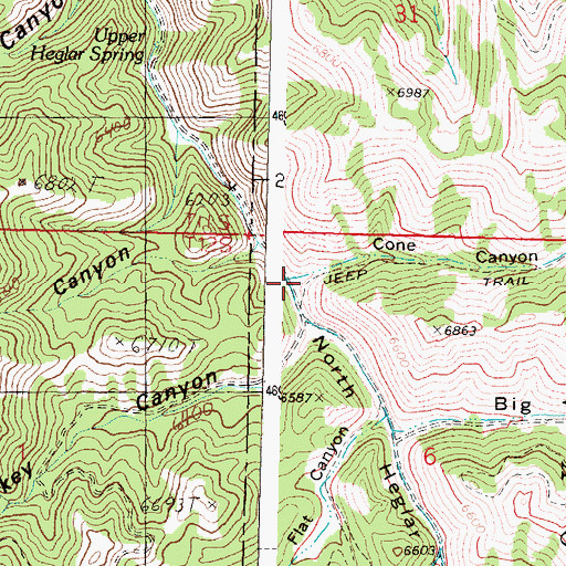 Topographic Map of Cone Canyon, ID