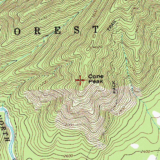 Topographic Map of Cone Peak, ID