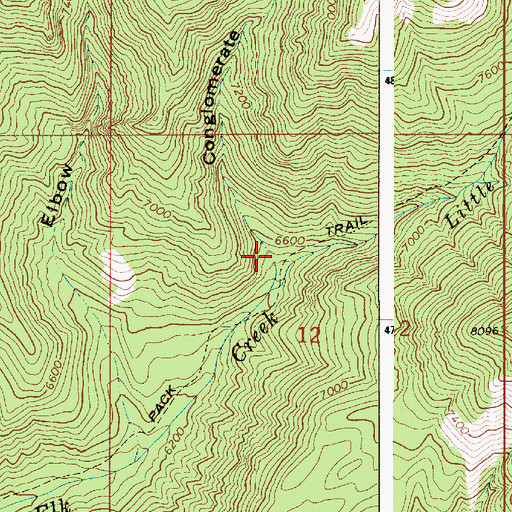 Topographic Map of Conglomerate Canyon, ID