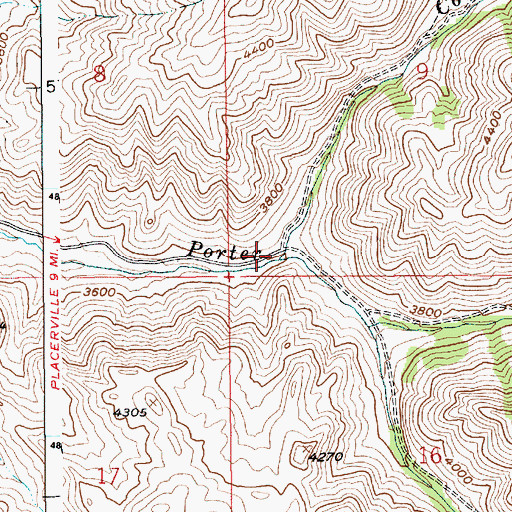 Topographic Map of Conner Creek, ID