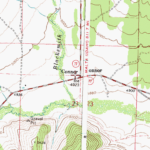 Topographic Map of Connor, ID