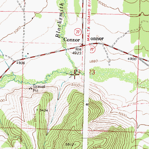 Topographic Map of Connor Creek, ID
