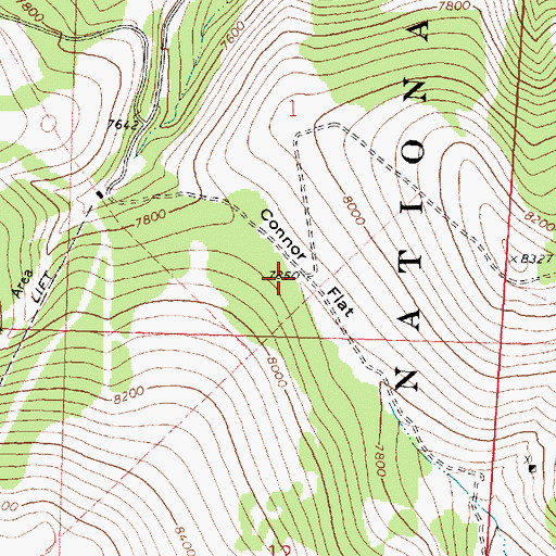Topographic Map of Connor Flat, ID