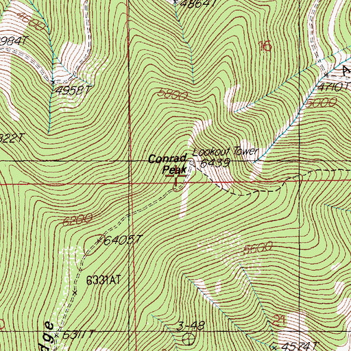 Topographic Map of Conrad Peak, ID