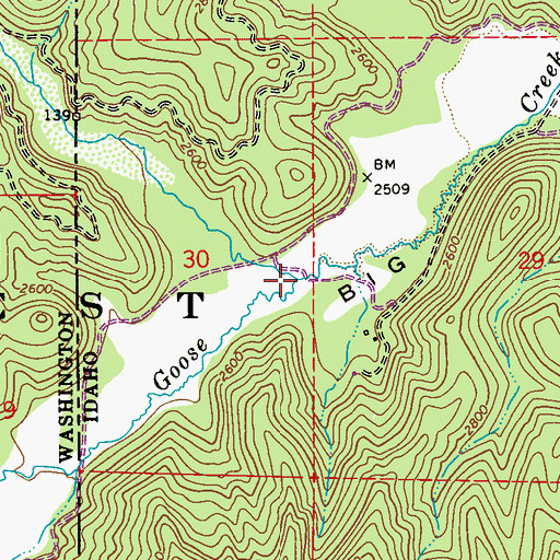 Topographic Map of Consalus Creek, ID