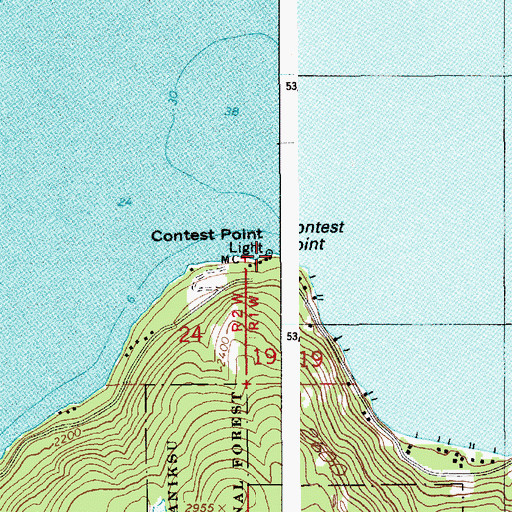 Topographic Map of Contest Point, ID