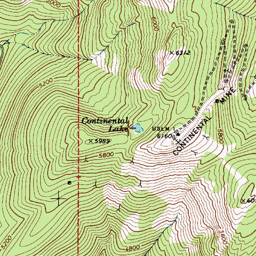 Topographic Map of Continental Lake, ID