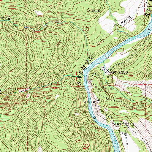 Topographic Map of Contux Creek, ID