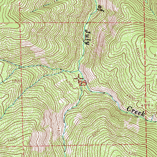 Topographic Map of Cook Creek, ID
