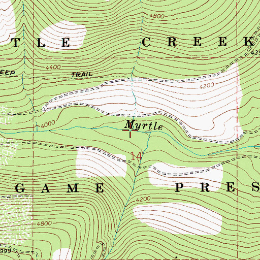 Topographic Map of Cooks Creek, ID