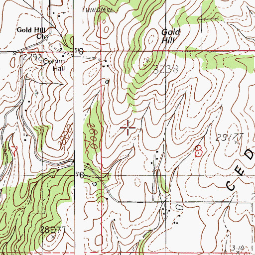 Topographic Map of Cedar Ridge, ID