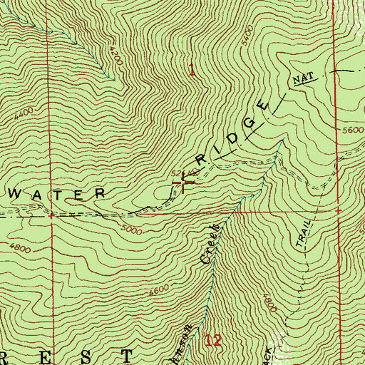 Topographic Map of Coolwater Ridge, ID