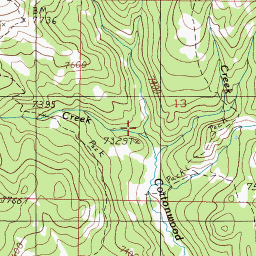 Topographic Map of Coon Creek, ID
