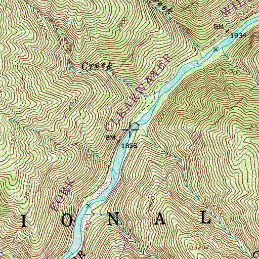 Topographic Map of Coon Creek, ID