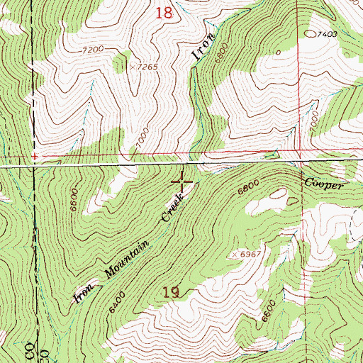 Topographic Map of Cooper Creek, ID