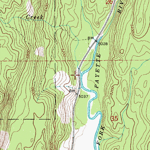 Topographic Map of Copet Creek, ID