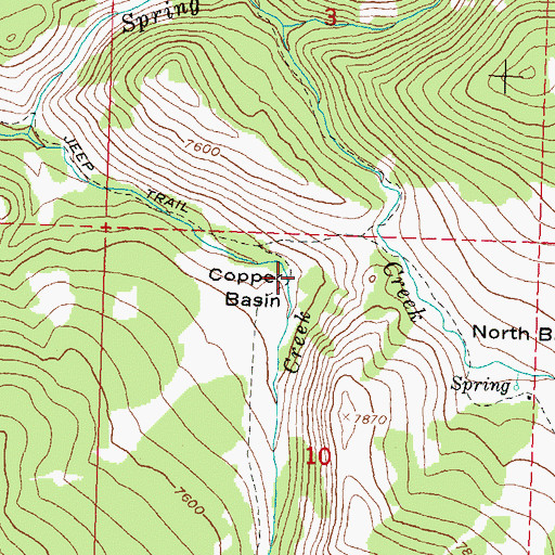 Topographic Map of Copper Basin, ID