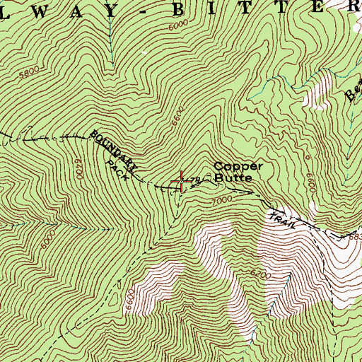 Topographic Map of Copper Butte, ID