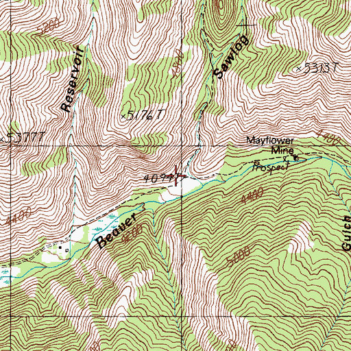 Topographic Map of Copper Canyon, ID