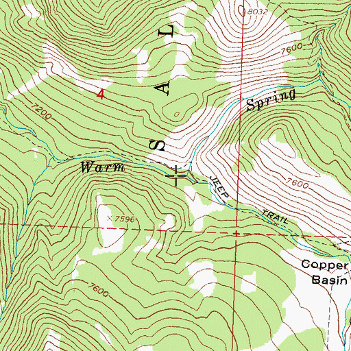 Topographic Map of Copper Creek, ID