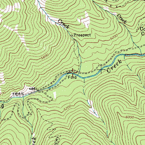 Topographic Map of Copper Creek, ID